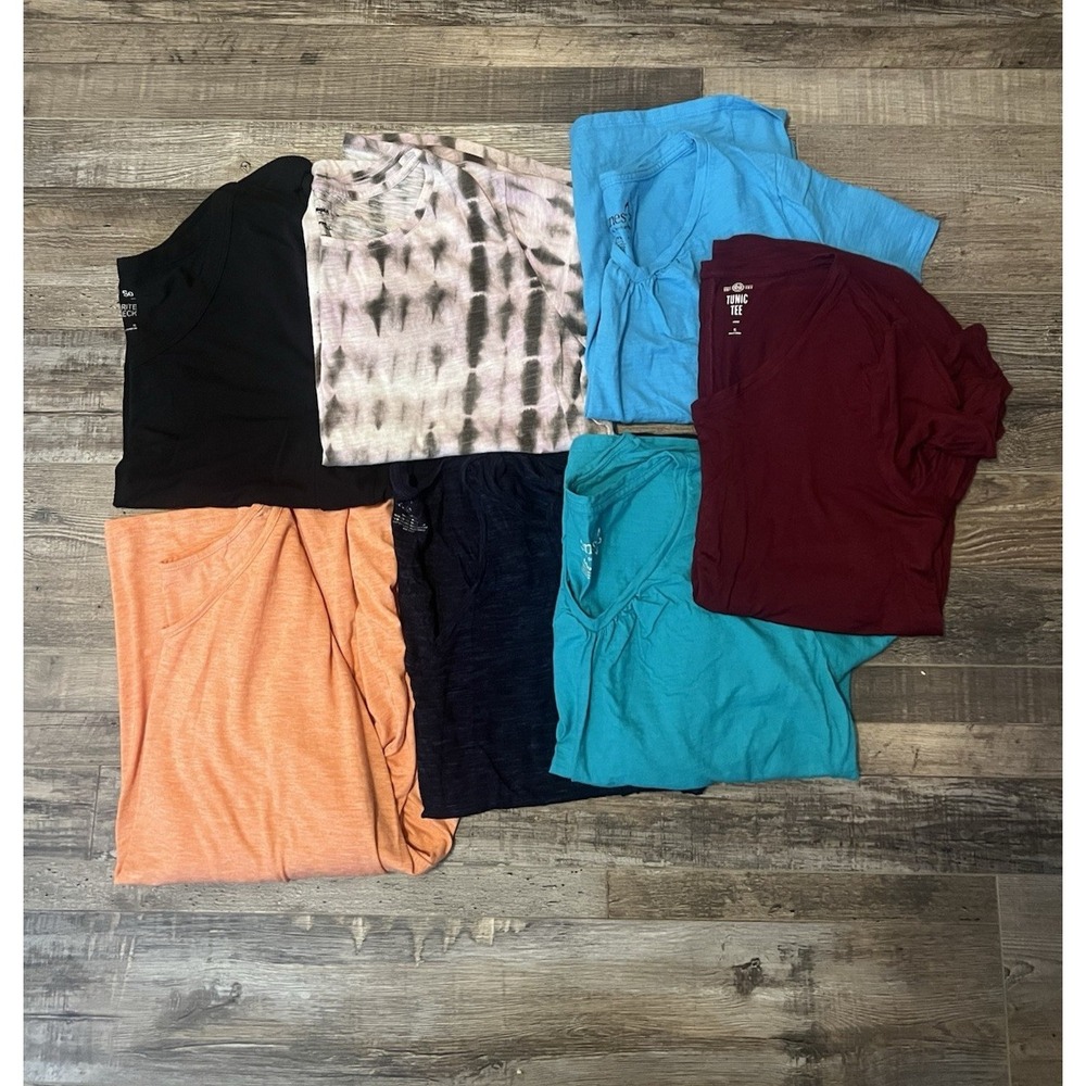 Hanes Sonoma APT.9 Black Maroon Teal Blue Peach Women's Tops Tees Lot Size XL